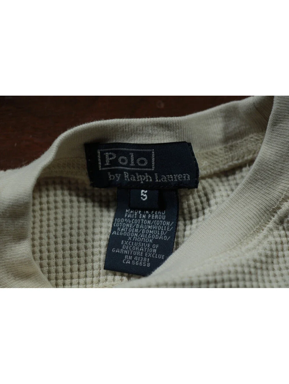 Polo Ralph Lauren Youth 5 Long Sleeve Thermal Shirt United States American Flag